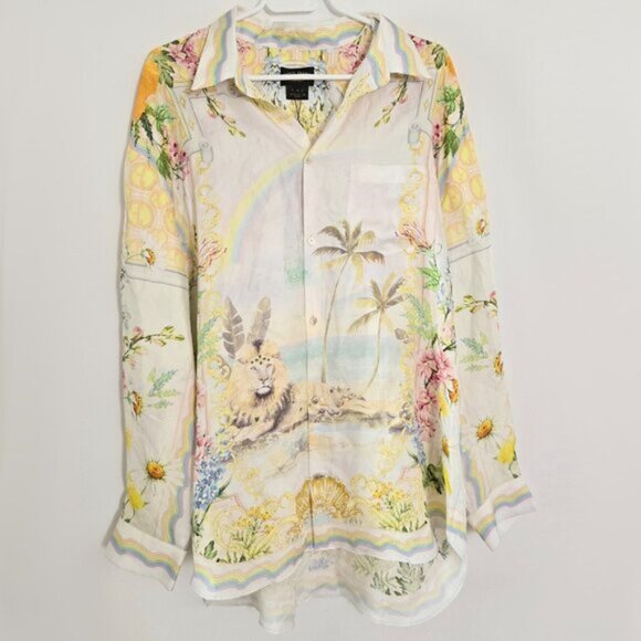 Camilla Delirium Days Mens Oversized Silk Shirt Medium b168E - Picture 2 of 10